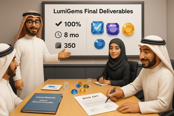 Sponsor signing off on the LumiGems project completion document