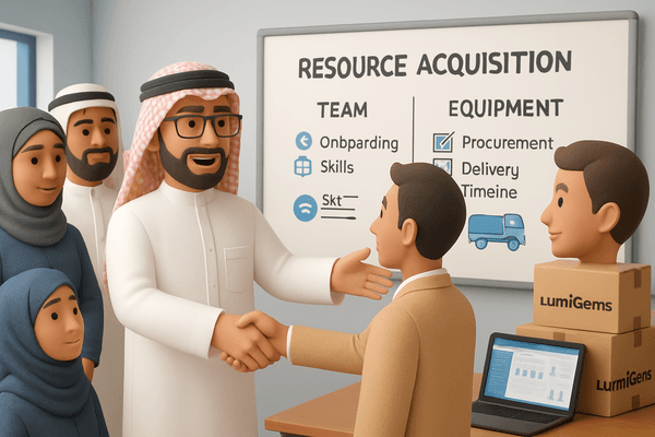 Ahmed welcoming new team members or checking equipment