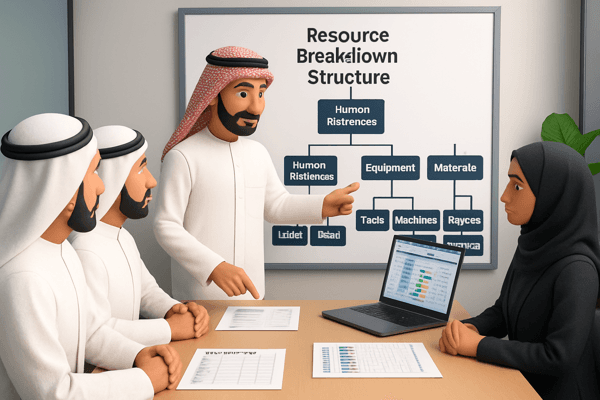 Ahmed creating a Resource Breakdown Structure for LumiGems