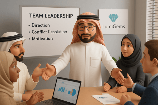Ahmed leading a team meeting or discussion