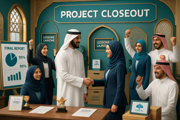 Visual representation of project closing