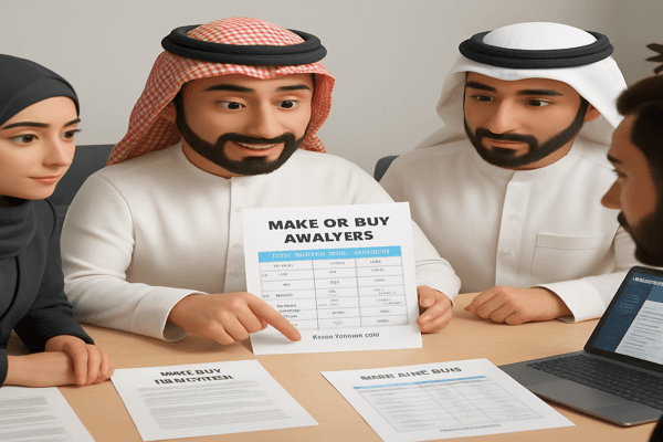 Ahmed conducting a make-or-buy analysis for LumiGems components