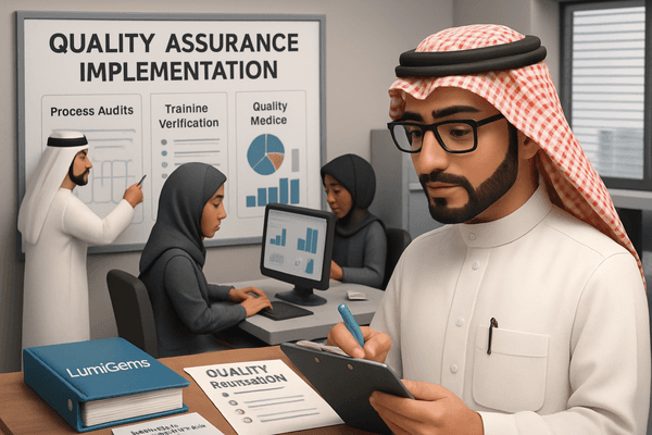 Ahmed or team member performing a quality check on a LumiGems component