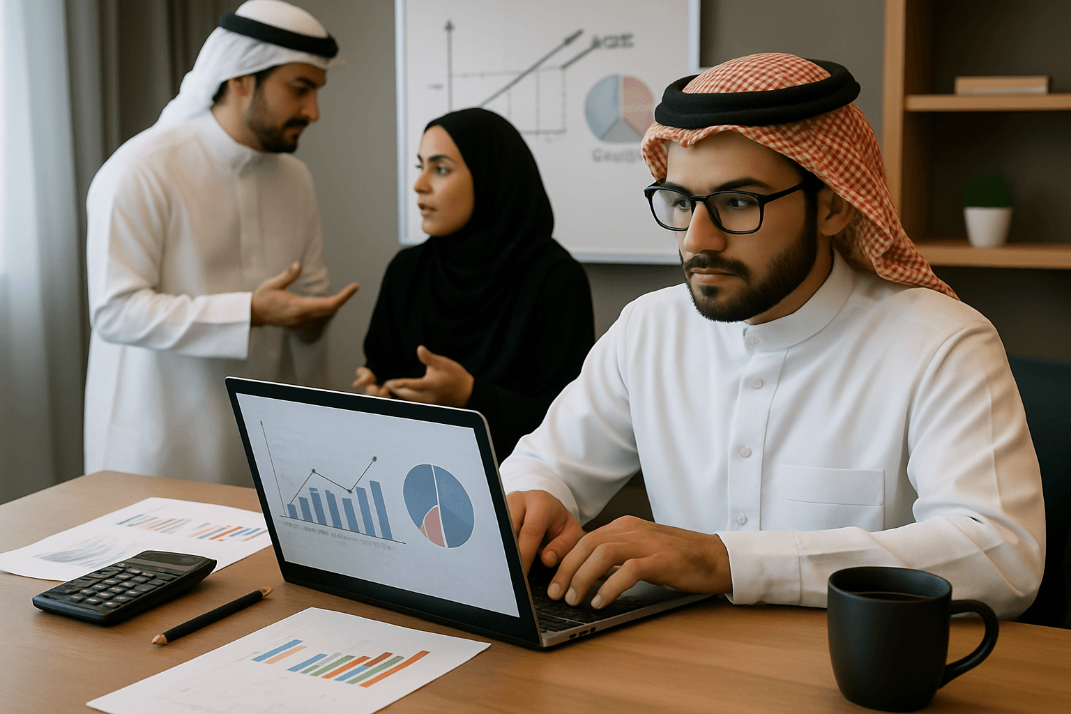 A business analyst presenting a business case